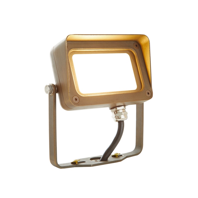 AMP low-voltage brass LED flood light